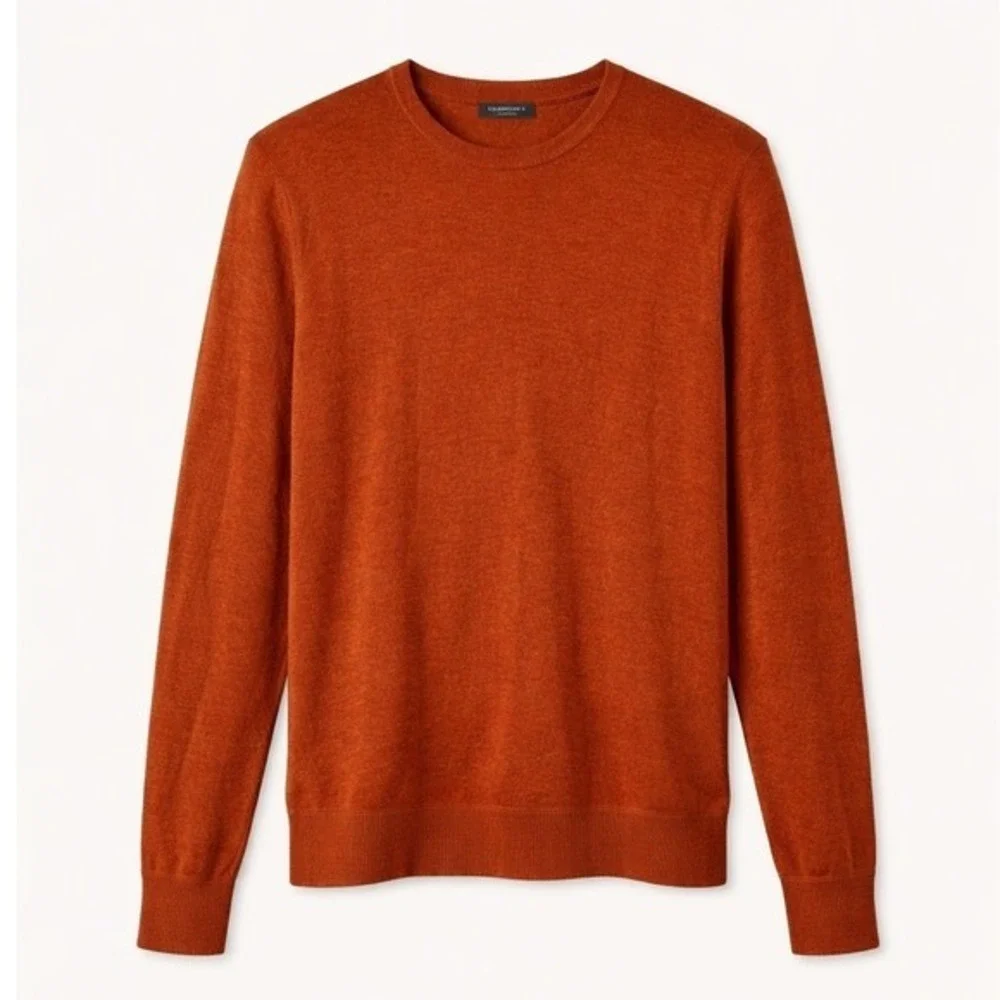 Michael Kors Men's Extra Fine Merino Wool Crew Neck Sweater Burnt‎ Orange XXL